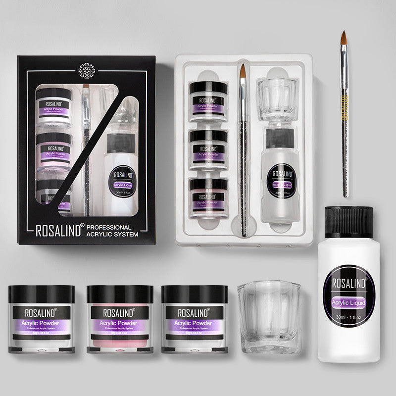 Nail Powder Acrylic System Kit Professional Nail Art Tool Set Contain Glass Cup Acrylic Liquid Extension Carving Manicure Nail Powder Acrylic System Kit Professional Nail Art Tool Set Contain Glass Cup Acrylic Liquid Extension Carving Manicure